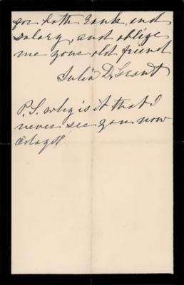 Lot #57 Julia Dent Grant Autograph Letter Signed on Her Son's Austrian Ambassadorship - Image 2