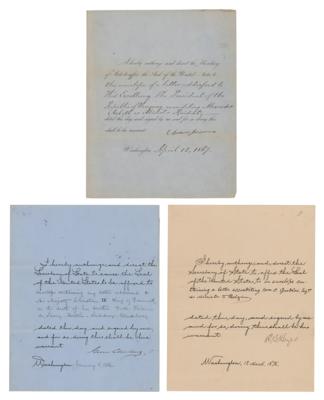 Lot #12 Andrew Johnson, Rutherford B. Hayes, and Grover Cleveland (3) Documents Signed as President - Image 1