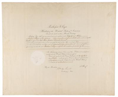 Lot #61 Rutherford B. Hayes Document Signed as President - Image 1