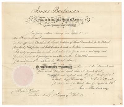 Lot #41 James Buchanan Document Signed as