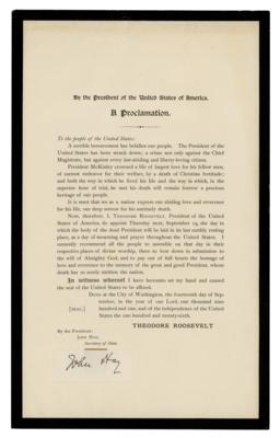 Lot #24 President Theodore Roosevelt Delivers His First Proclamation, Announcing the Death of William McKinley - Image 2