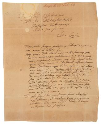 Lot #152 Carl Linnaeus Autograph Letter Signed on Botanical Publications - Image 2
