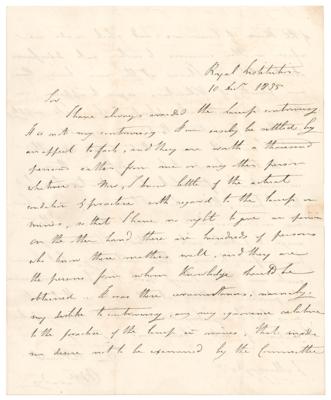 Lot #150 Michael Faraday Autograph Letter Signed on Davy Safety Lamp Controversy
