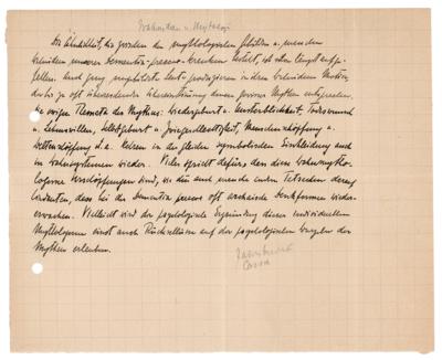 Lot #158 Hermann Rorschach Handwritten Manuscript on Myth and Delusion - Image 1