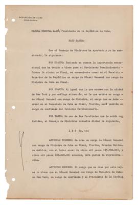 Lot #123 Fidel Castro Document Signed for Miami Consul (1959) - Image 3