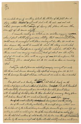 Lot #361 Charles Lindbergh Handwritten New York Times Manuscript on Advances in Aviation - Image 2