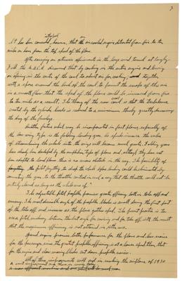 Lot #361 Charles Lindbergh Handwritten New York Times Manuscript on Advances in Aviation - Image 3