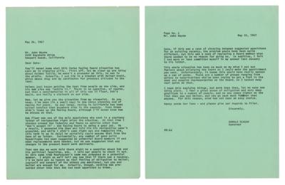 Lot #91 Ronald Reagan and John Wayne Autograph/Typed Letters Signed on Horse Racing Board Appointee - Image 3