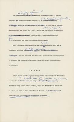 Lot #32 Dwight D. Eisenhower Hand-Corrected Speech as President for Nixon's Candidacy - Image 2