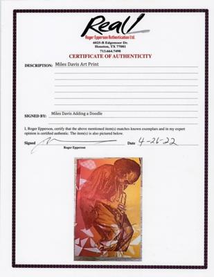 Lot #684 Miles Davis Signed Print - Image 2