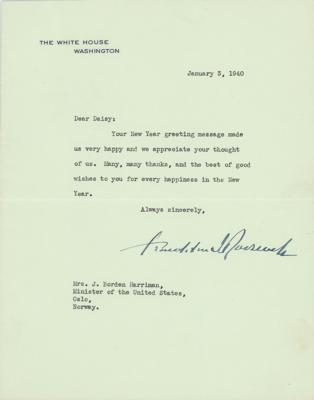 Lot #94 Franklin D. Roosevelt Typed Letter Signed