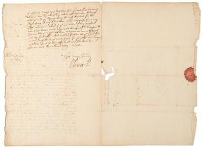 Lot #125 Oliver Cromwell Letter Signed on Dissolving Parliament Amidst Royalist Plot - Image 3