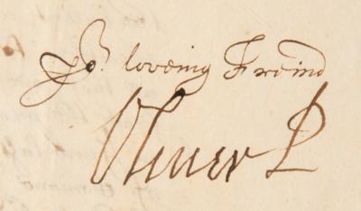 Lot #125 Oliver Cromwell Letter Signed on Dissolving Parliament Amidst Royalist Plot - Image 4