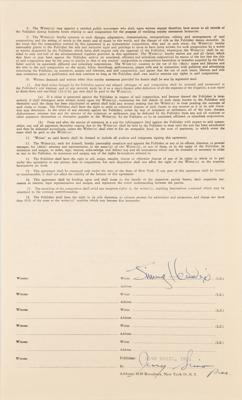 Lot #600 Jimi Hendrix Very Early 1966 Music Contract for 'I Aint Taking Care of No Business' — Signed as 'Jimmy Hendrix' - Image 2