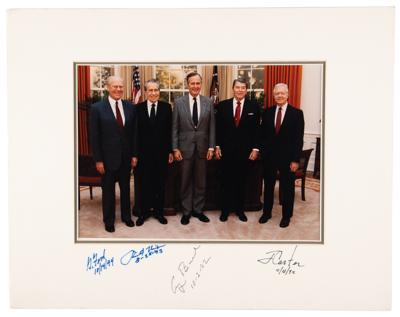 Lot #36 Four Presidents Signed Photograph - George Bush, Jimmy Carter, Gerald Ford, and Richard Nixon