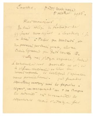 Lot #629 Henri Duparc Autograph Letter Signed - Image 1