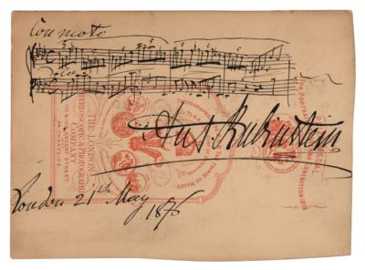 Lot #661 Anton Rubinstein Autograph Musical