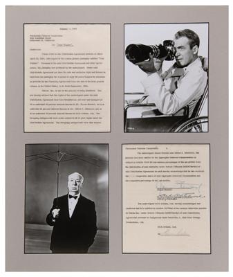 Lot #818 Alfred Hitchcock and James Stewart Signed Film Contract for Rear Window - Image 1