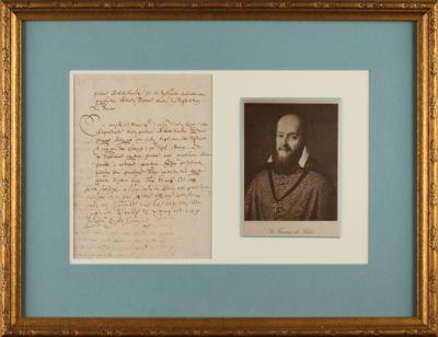 Lot #136 Francis de Sales Autograph Note Signed - Extremely Rare