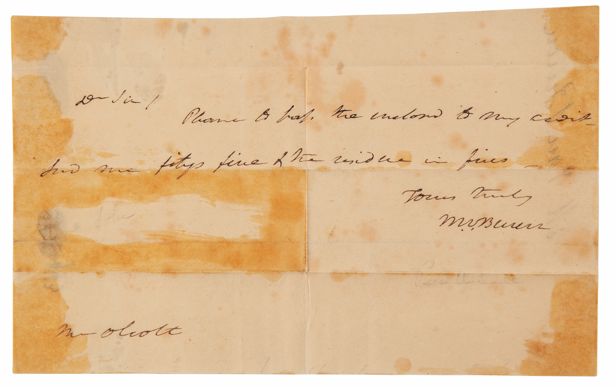 Lot #106 Martin Van Buren Autograph Letter Signed