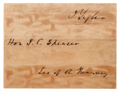 Lot #104 John Tyler Signed Envelope Panel as