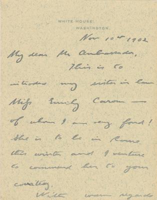 Lot #25 Theodore and Edith Roosevelt (2) Autograph Letters Signed on White House Letterhead - Image 3