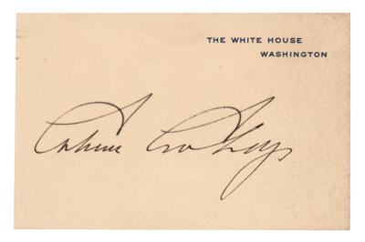 Lot #45 Calvin Coolidge Signed White House Card