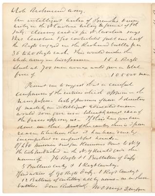 Lot #343 Montgomery Meigs Civil War-Dated Autograph Letter Signed on Confederate Troop Strengths - Image 3