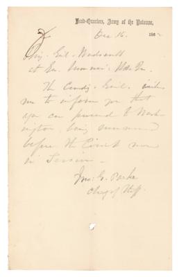 Lot #350 John G. Parke Civil War-Dated Autograph Letter Signed - Image 1