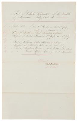 Lot #317 Battle of Bull Run: Contemporary Manuscript Report Signed by Robert H. Chilton - Image 5