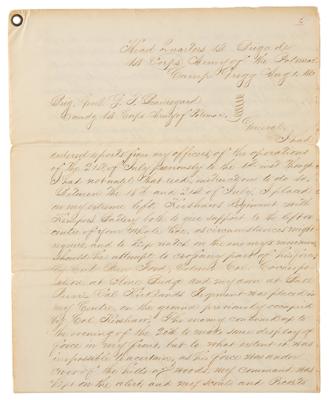 Lot #318 Battle of Bull Run: Contemporary Manuscript Report Signed by Robert H. Chilton - Image 1