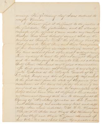 Lot #318 Battle of Bull Run: Contemporary Manuscript Report Signed by Robert H. Chilton - Image 5