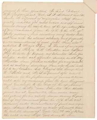 Lot #318 Battle of Bull Run: Contemporary Manuscript Report Signed by Robert H. Chilton - Image 6