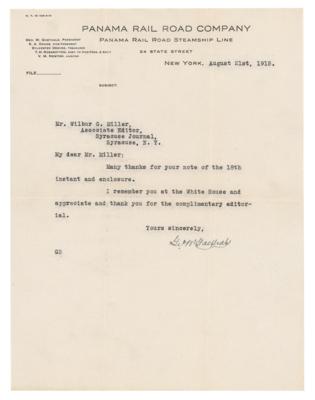 Lot #481 George W. Goethals Typed Letter Signed