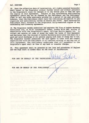 Lot #941 Star Wars: Carrie Fisher Signed Publishing Contract for 'Surrender the Pink' - Image 4