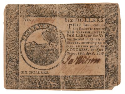 Lot #303 James Wilson Signed Currency
