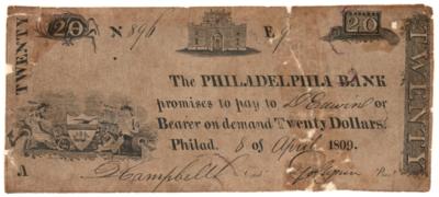 Lot #193 George Clymer Signed Philadelphia Bank