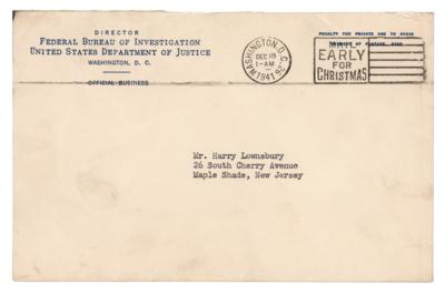 Lot #219 J. Edgar Hoover Typed Letter Signed - Image 2