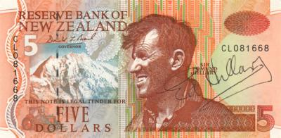 Lot #216 Edmund Hillary Signed Currency