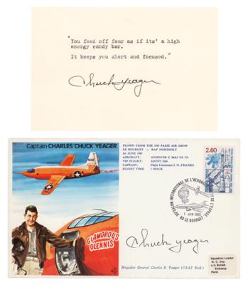 Lot #376 Chuck Yeager (2) Signed Items - Image 1