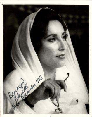Lot #173 Benazir Bhutto Signed Photograph