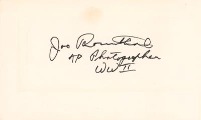 Lot #335 Iwo Jima: Joe Rosenthal Signature