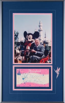 Lot #504 Walt Disney Signature on Disneyland 'Tinker Bell' Card