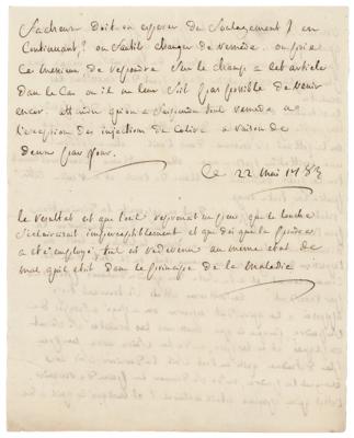 Lot #516 Marquis de Sade Handwritten Manuscript - Image 2