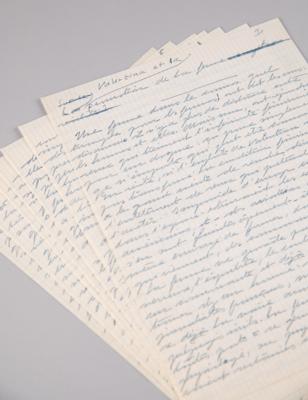 Lot #512 Simone de Beauvoir Handwritten Manuscript on Valentina Tereshkova and the Advancement of Women - Image 1