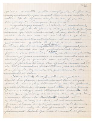 Lot #512 Simone de Beauvoir Handwritten Manuscript on Valentina Tereshkova and the Advancement of Women - Image 13