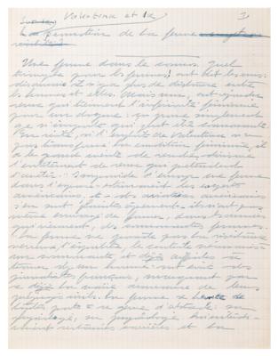 Lot #512 Simone de Beauvoir Handwritten Manuscript on Valentina Tereshkova and the Advancement of Women - Image 2