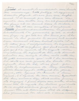 Lot #512 Simone de Beauvoir Handwritten Manuscript on Valentina Tereshkova and the Advancement of Women - Image 9