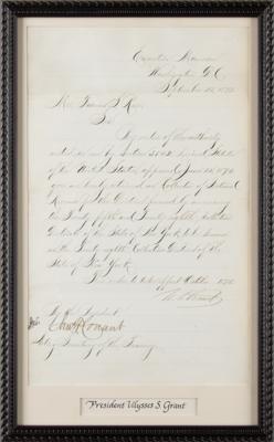 Lot #16 U. S. Grant Letter Signed as President, Retaining a New York Tax Collector - Image 1