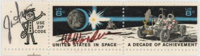 Lot #7192 Jim Irwin and Al Worden Signed Stamp